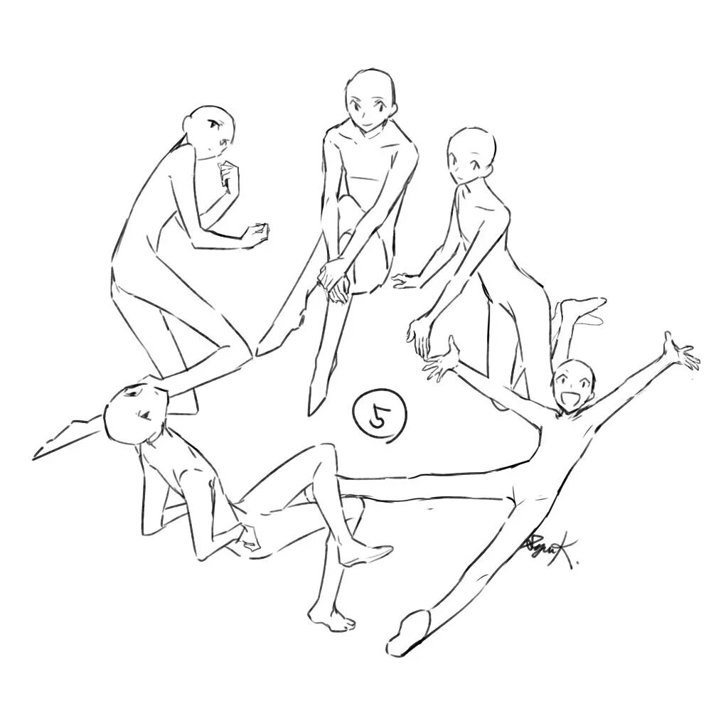 5 референсов. Базы для рисования людей. Позы для рисования нескольких людей. Позы для рисования 6 человек. Человеческие позы для рисования.