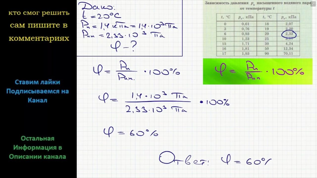 Температуре 20 c с относительной