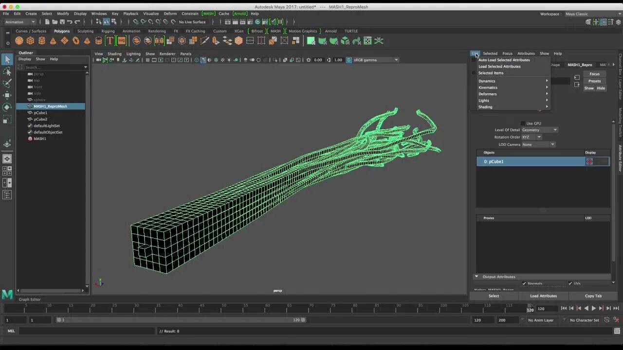 Node instance. Mash maya. maya 2017. кривая mash maya. python nodes.