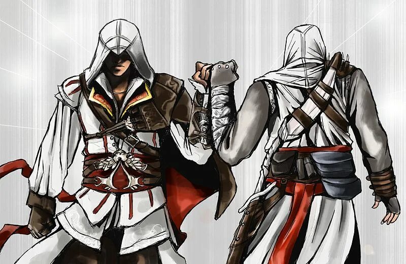 Assassin&#039;s creed 2 альтаир. Ассасин альтаир и эцио. assassins creed альтаир и эцио. эцио аудиторе и альтаир. assassin&#039;s creed 2 эцио и альтаир.