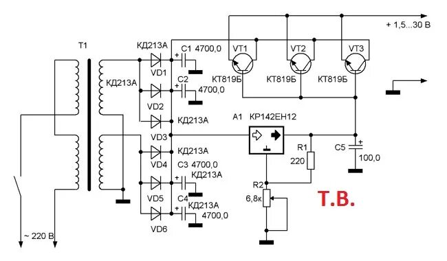 Падение напряжения от тока. Преобразователь полярности напряжения схема. Мощный блок питания на транзисторах кт818. Силовое напряжение питания. Схема блока питания 5 вольт 2 ампера.