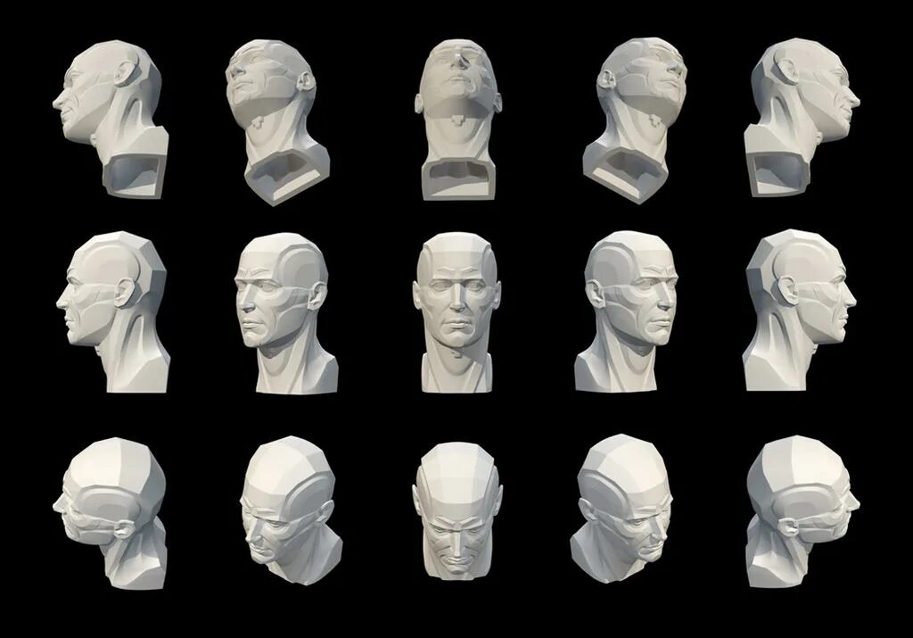 Учебное пособие голова. Обрубовка головы 3d модель со светом. обрубовка головы из бумаги своими руками. женская голова для рисования. обрубовка головы 360 градусов.