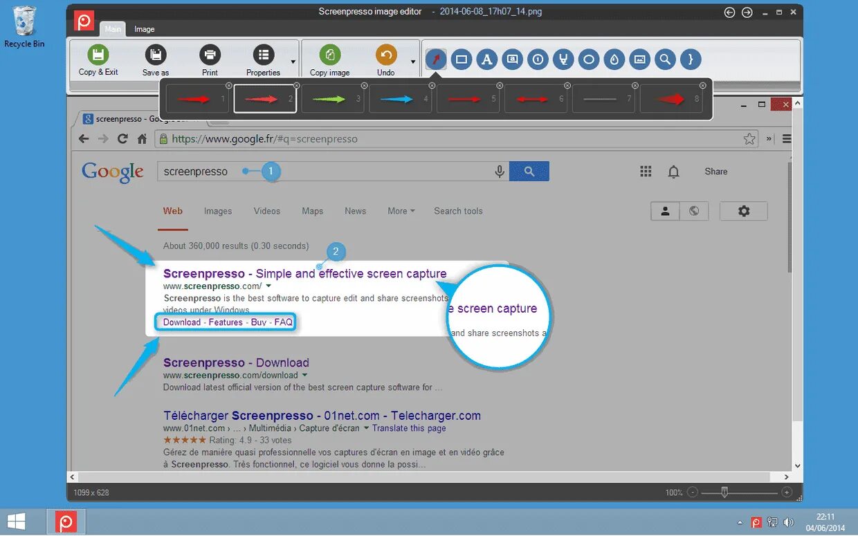 Capture editor. Screenpresso pro. screen capture. bin редактор. screenpresso pro 2.1.6.