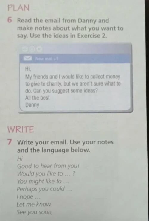 Replied to your note. To use your notes. write your story 150-200 words use the ideas from the exercises and language.