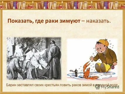 Показать где раки зимуют