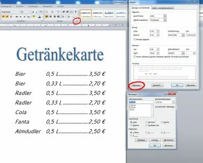 Word tab