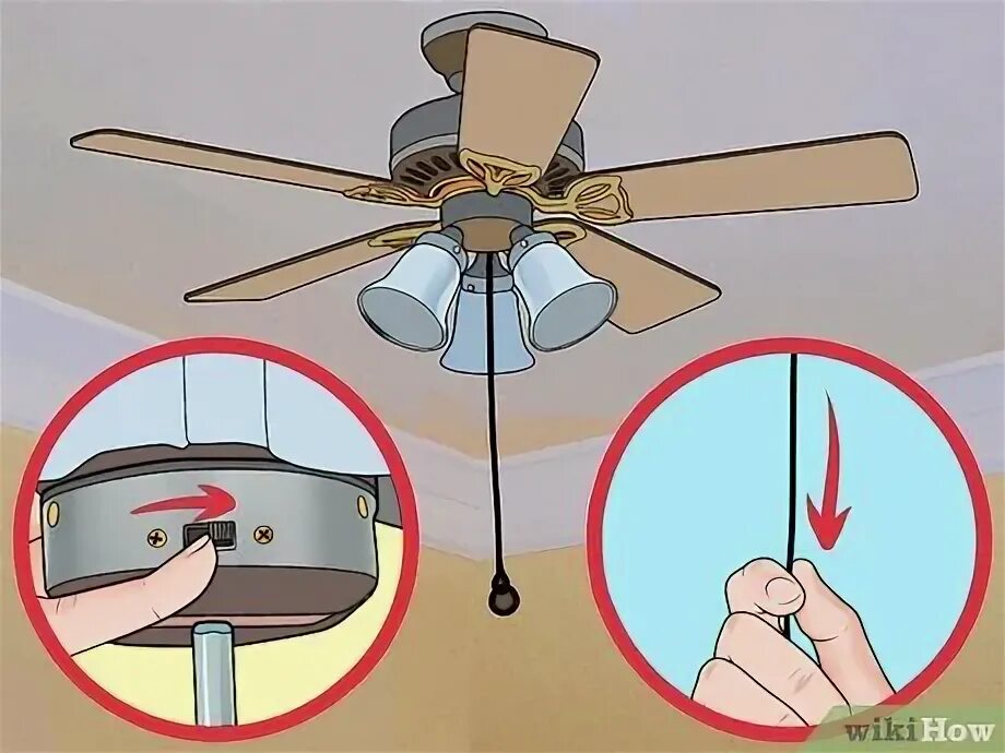 4 Ways to Replace a Ceiling Fan Pull Chain Switch - wikiHow
