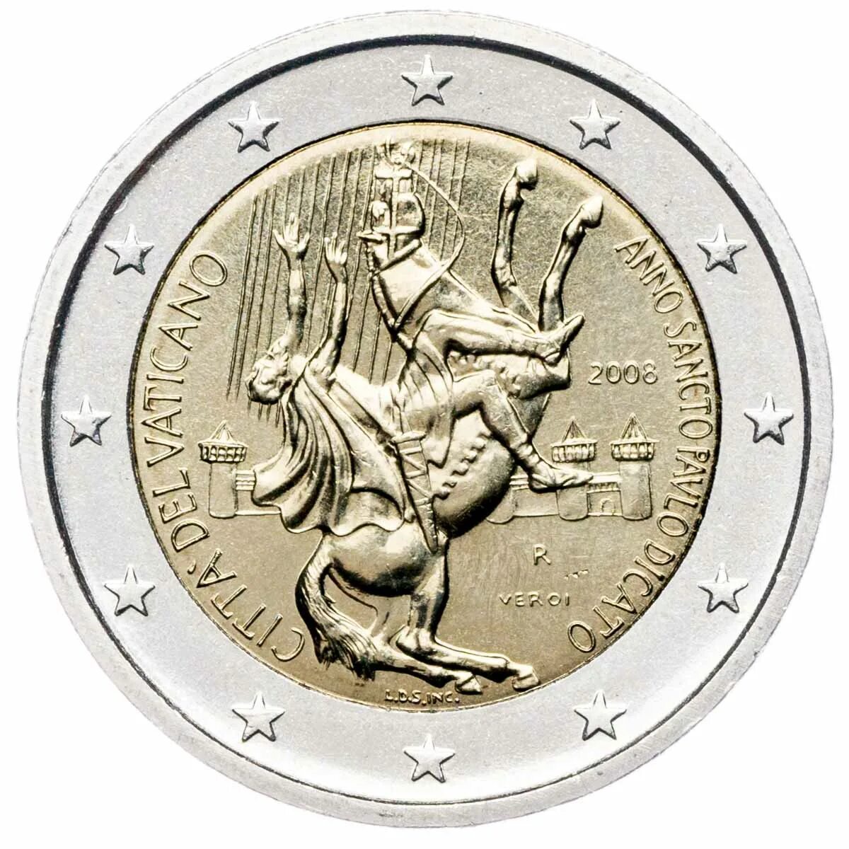 Каталог монет 2 евро. 2 евро ватикан. 2 евро монета. монета 2 евро 2008 год.