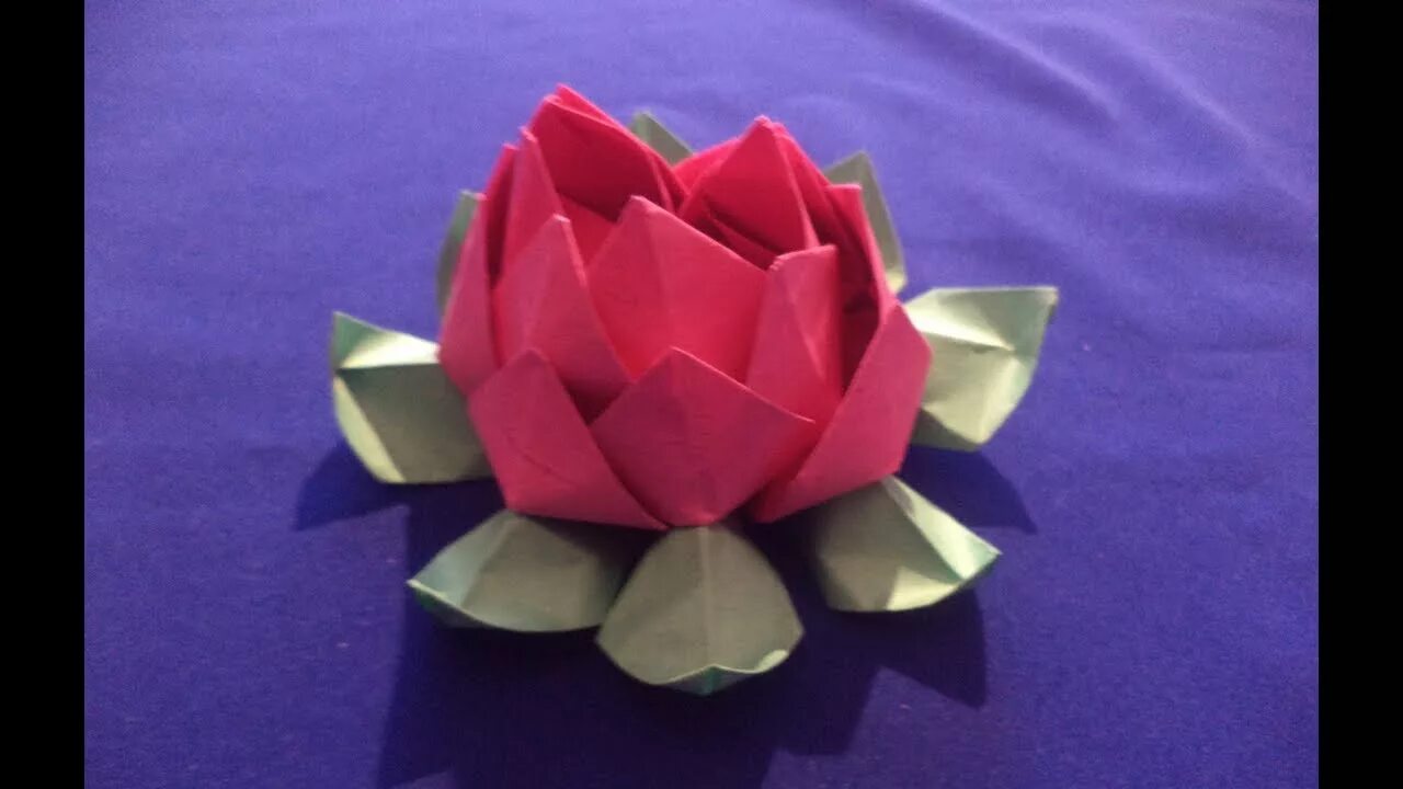 Цветок лотоса оригами, 12 лепестков, (Вариант 2); The lotus flower origami, 12 p