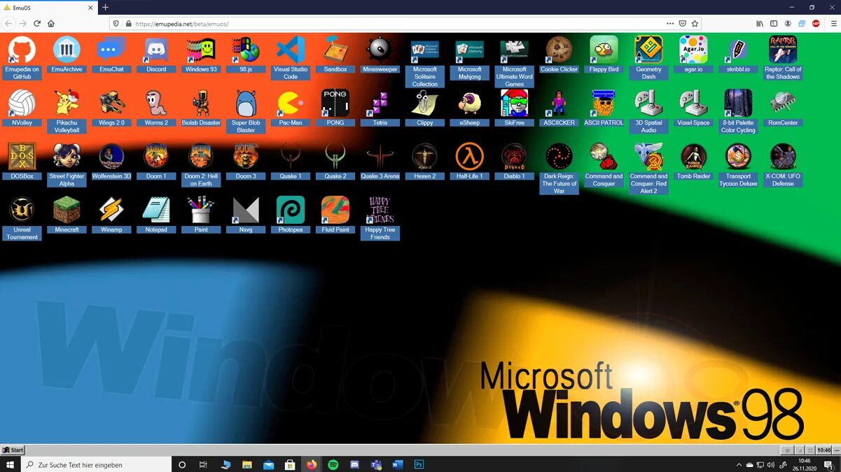 Emupedia игры. EMUOS Windows 98. Эмулятор 98 винды. EMUOS emupedia игры.