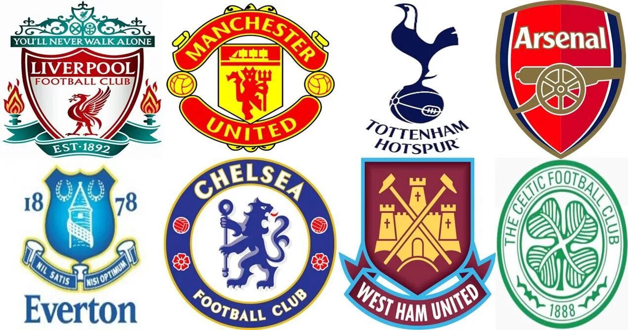 Футбольные логотипы. Эмблемы английских клубов. Логотипы футбольных клубов. Значки футбольных клубов Англии.