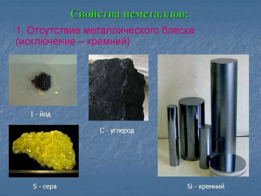 Неметаллы имеющие
