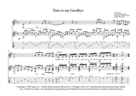 Time to say goodbye слушать