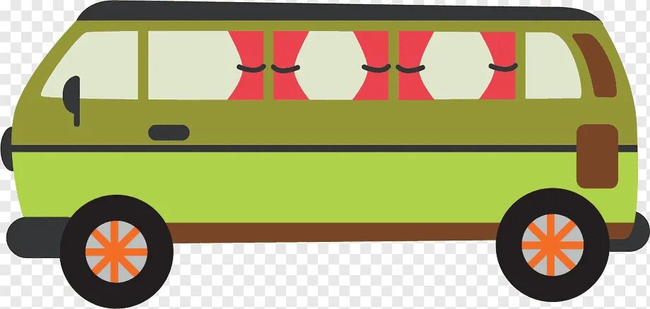 Грузовичков автобус. Транспорт вектор. Автобус на зеленом фоне.