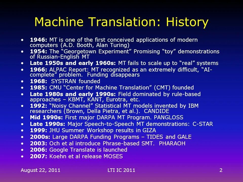 Translated history