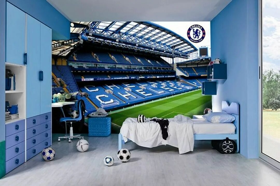 Футбольная комната для мальчика. Детская футболиста. Детская комната для мальчика. Футбол для малышей. Маленький футболист.