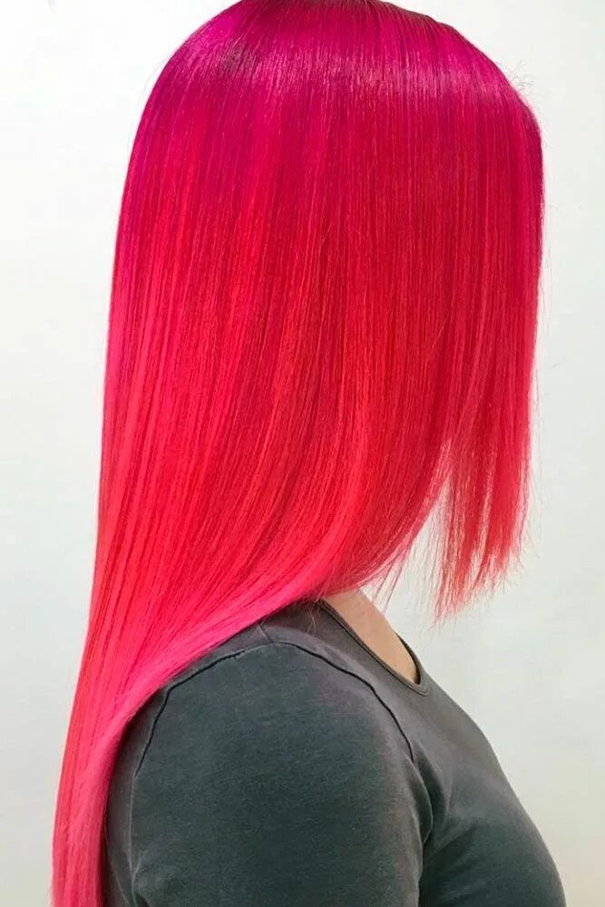 Розовый цвет волос. Красно розовые волосы. Ярко розовое окрашивание волос. Ярко розовые волосы. Включи красный розовый