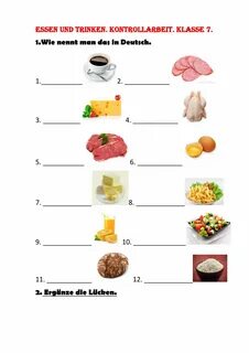 Essen und trinken worksheet for 7.