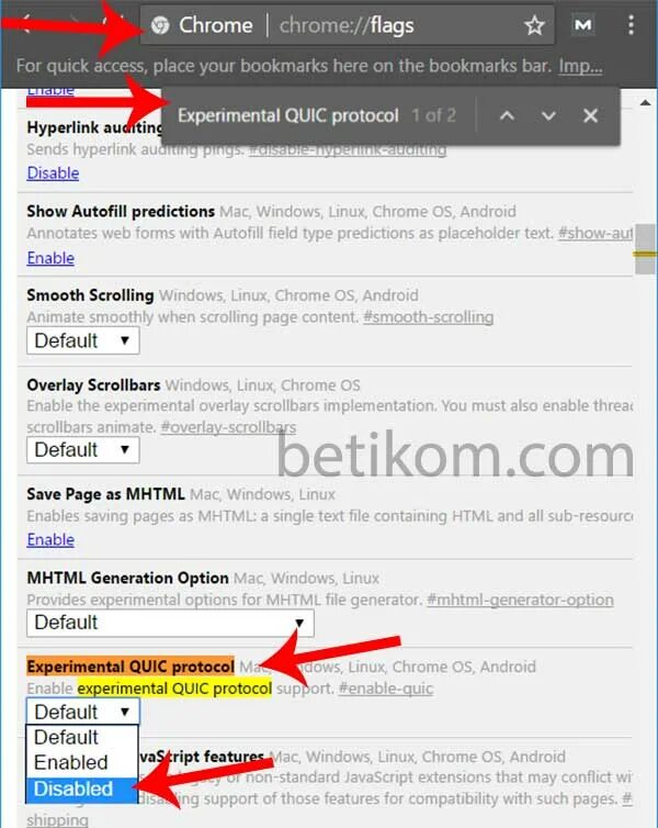 Flags enable quic. Chrome:flags.