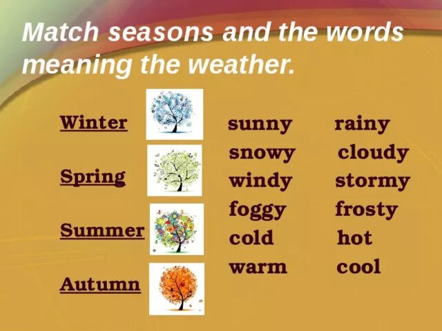 Тема Seasons and weather. Английский язык Seasons. Времена года и погода на английском.