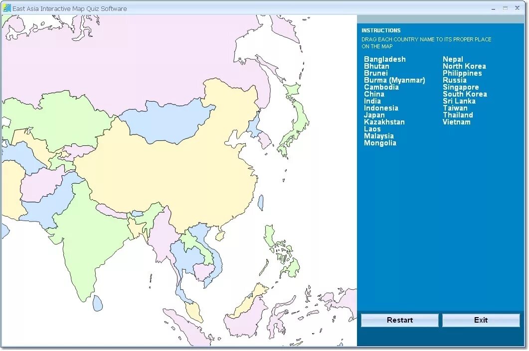 Asia ge. Asia Map Quiz. Asia Map for Mapping. Interactive Map Asia.