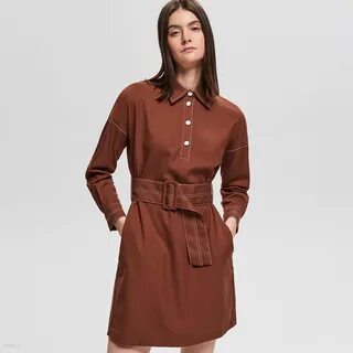 Платье рубашка коричневые платья