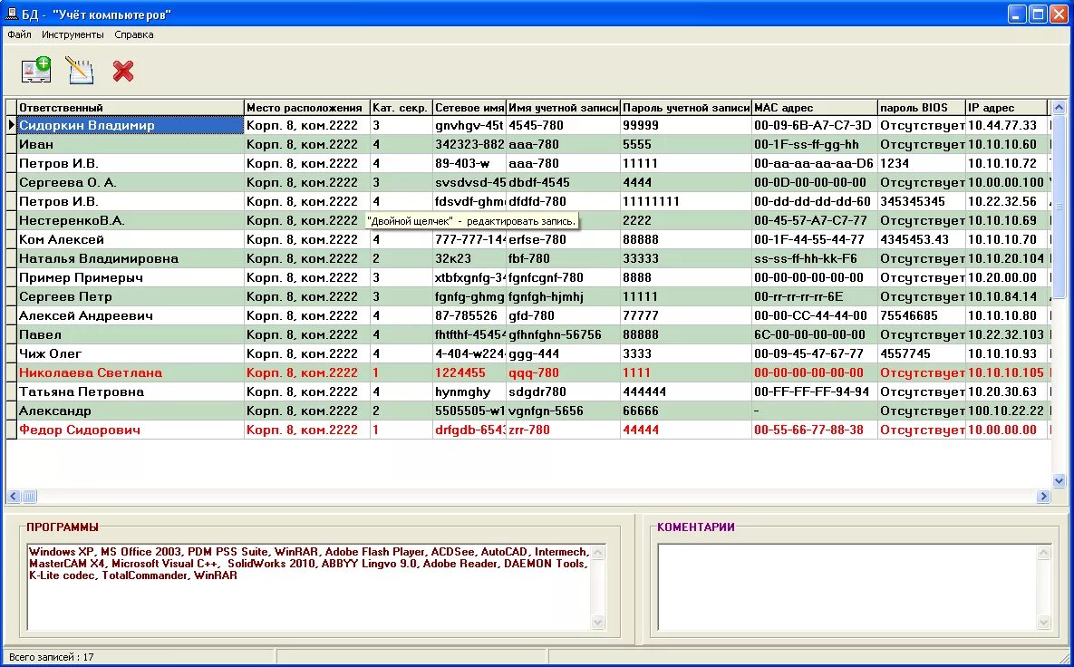 Программа учета компьютерной техники. Учет компьютеров. База данных программа. Учёт компьютеров и комплектующих. Службы ведения учета