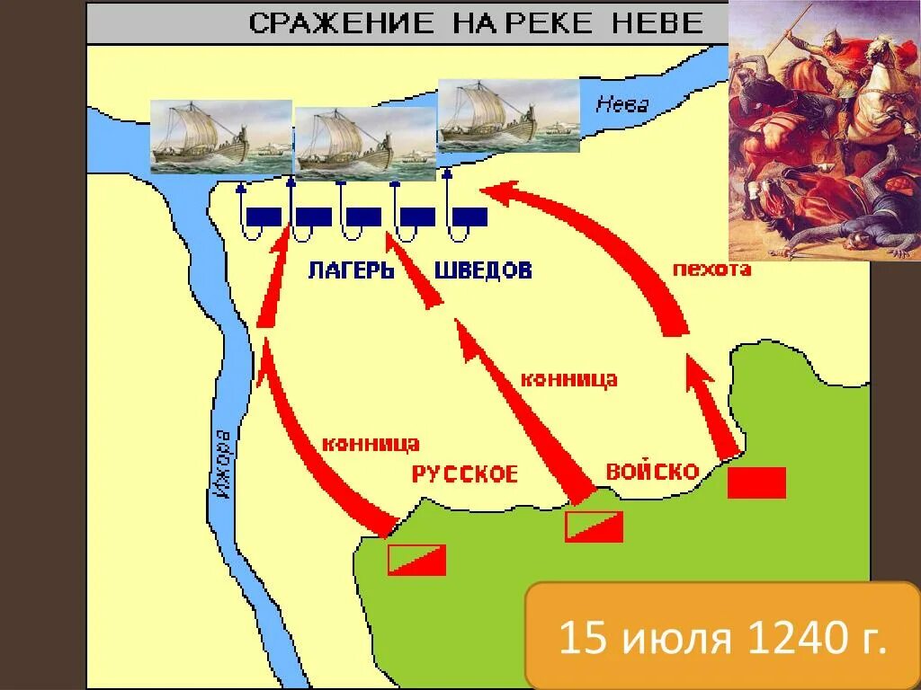 Расскажите о невской битве. 1240 Год Невская битва карта. 15 Июля 1240 года Невская битва.