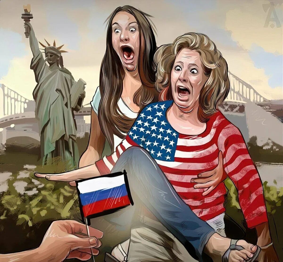 Западе почему е. Россия против Америки. Карикатуры на американцев. Карикатуры на Америку. Россия vs Америка.