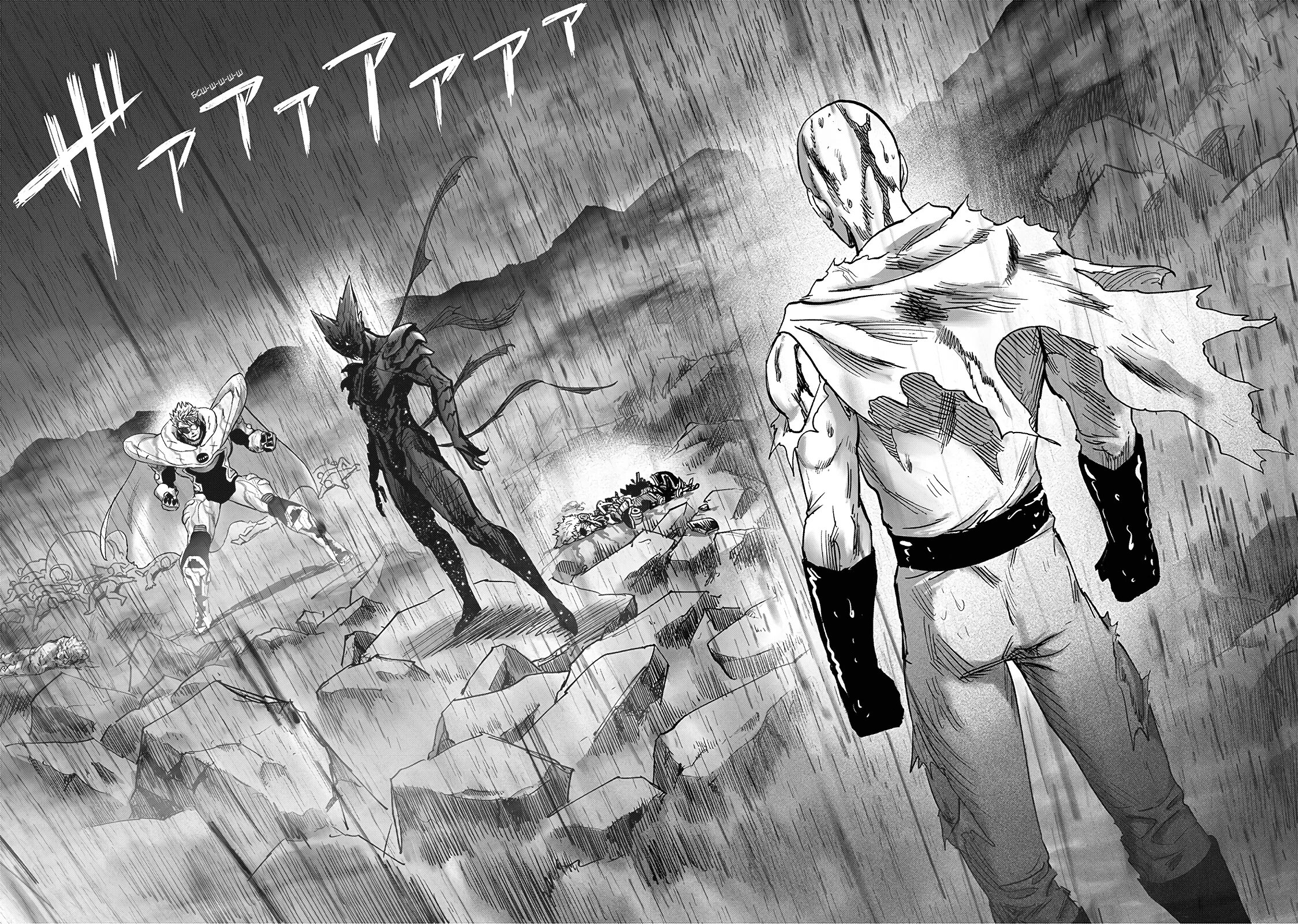 Saitama 211 глава. 166 Глава Ванпанчмен. Onepunchman Saitama vs Garou. Ванпанчмен против ГАРОУ. Гароу против манга