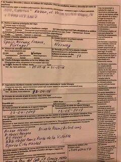 Анкета в испанию