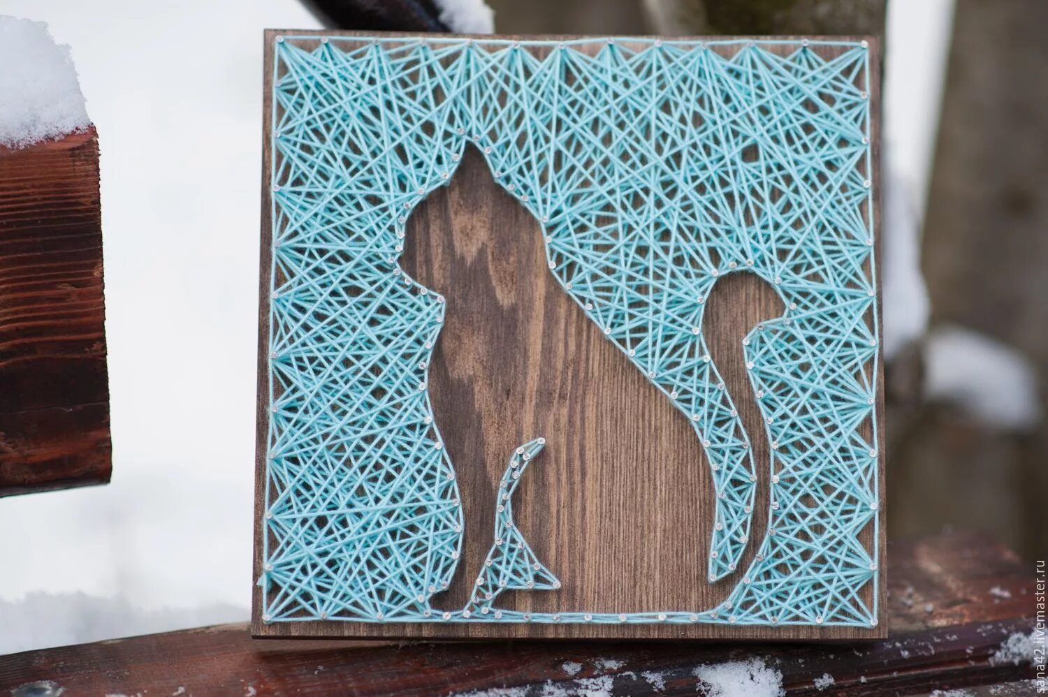 Стринг арт проект по технологии Создаем яркие картины из ниток String Art Lab