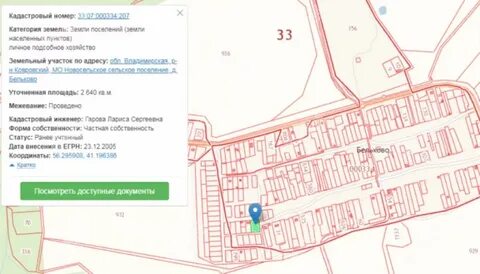 Кадастровая карта коврова