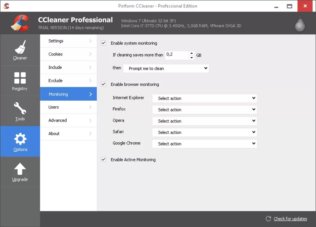Enable monitor