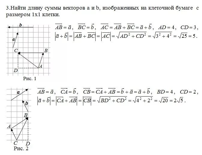 Длина вектора изображенного на рисунке