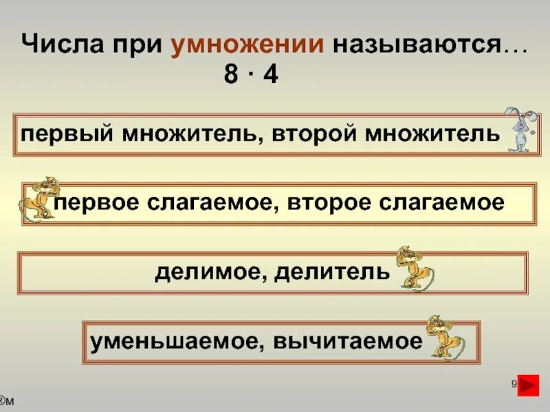1 множитель 2 множитель что получается