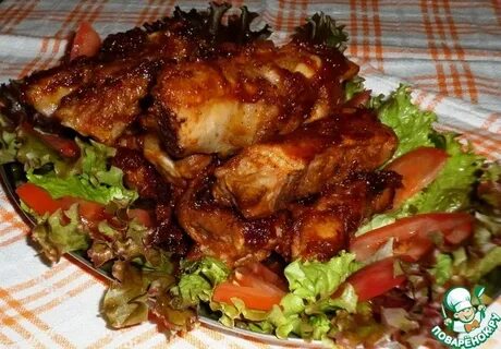 Ребрышки с грибами в духовке