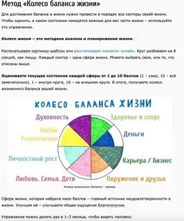 Баланс жизни составить