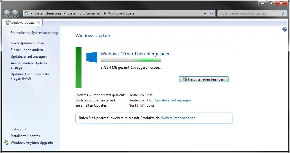 Anytime upgrade 7