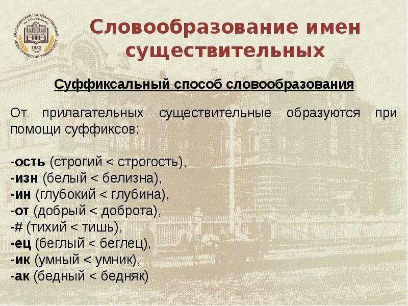 Словообразование глаголов в русском языке. Словообразование существительных. Словообразование имен существительных. Слоовообразованме имен сущ. Способы словообразования имен существительных.