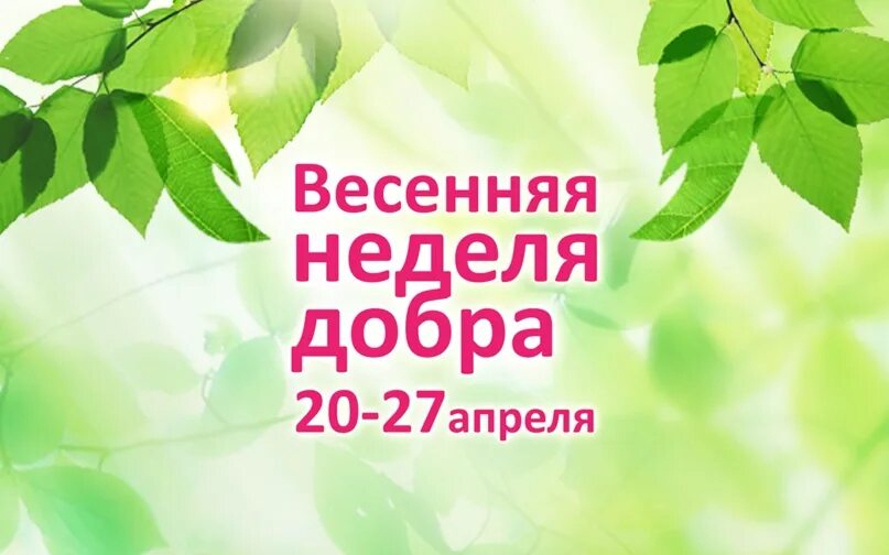 Неделя добра в подмосковье. Неделя добра. Весенняя неделя добра. Фон неделя добра. Весенняя акция добра.