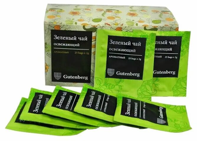 Чай гутенберг купить. Gutenberg чай зеленый. Чай gutenberg пакетированный. Зеленый чай в пакетах. Гуттенберг пакетики чай.