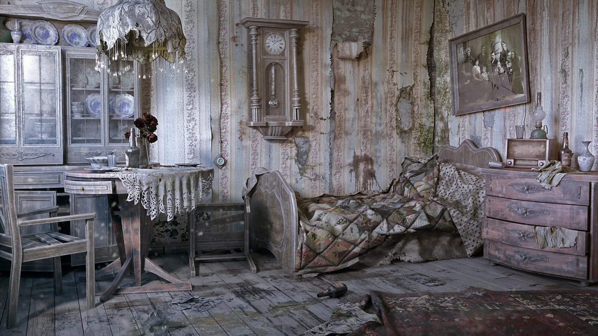 Old bedroom. Старая комната. Старинная белая комната. Старинная комната в квартире. Старая комната со стульями и окнами.