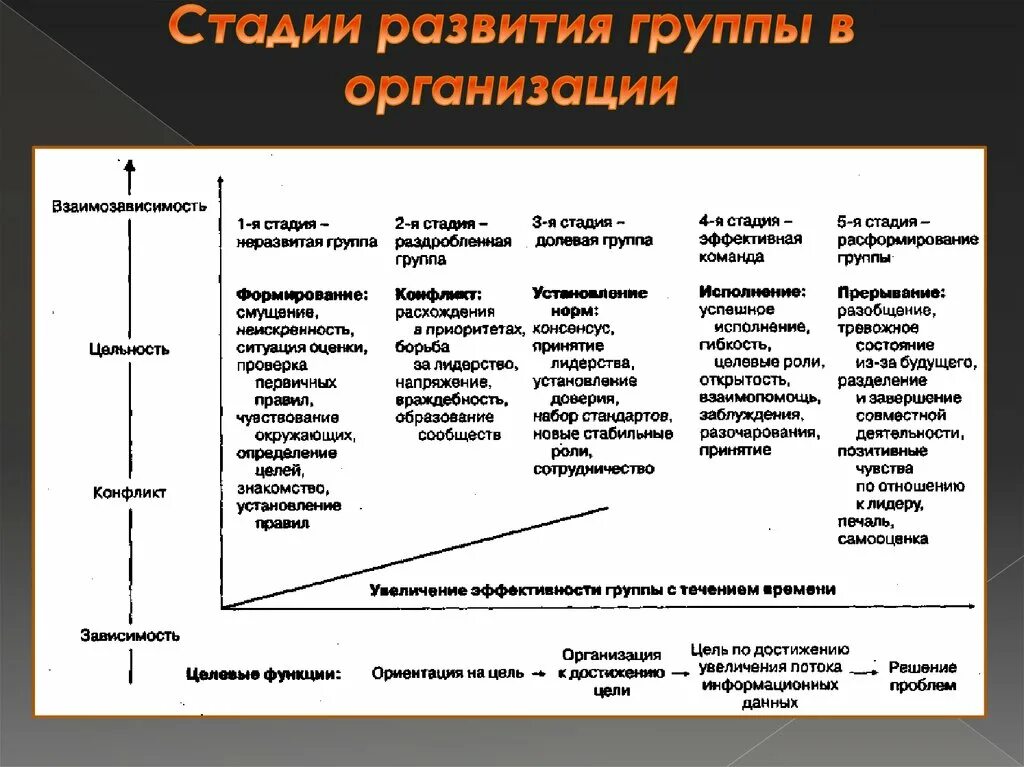 Стадии формирования группы в психологии. Стадии формирования группы в организации. Таблица – стадии развития группы. Фазы формирования и развития групп в организации.