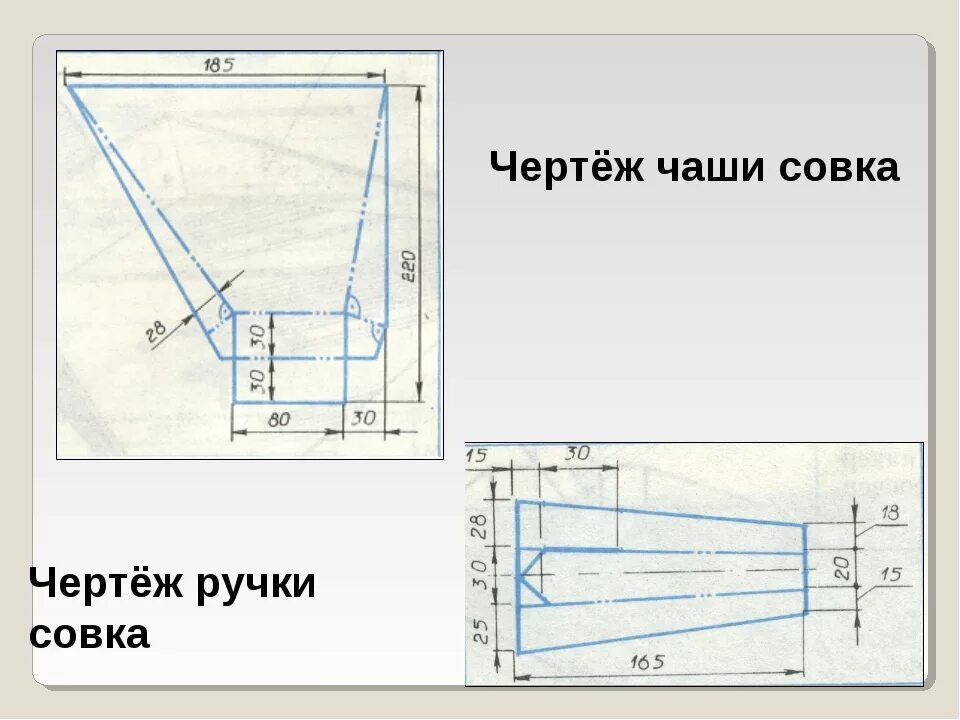 Развертка совка. Технологическая карта металлического совка. чертеж развертки совка. совок из жести чертеж. чертеж металлического совка.
