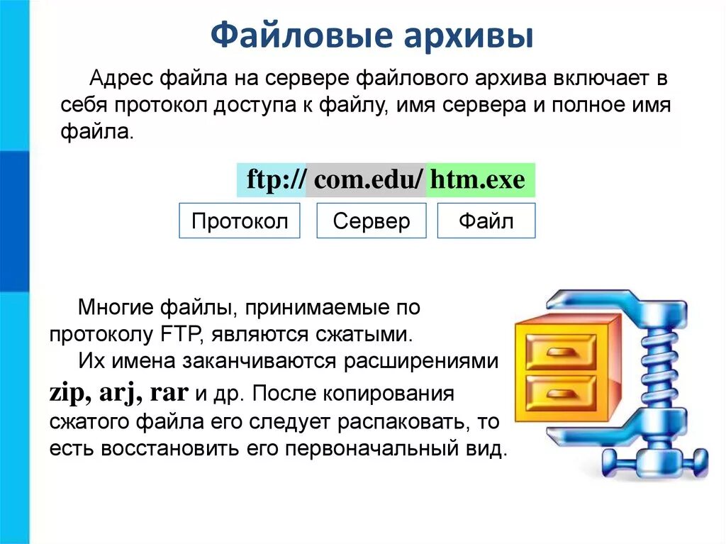 Протокол сервер файл огэ. Файловые архивы. Файловые архивы примеры. Информационные ресурсы и сервисы интернета. Адрес файла на сервере файлового архива.