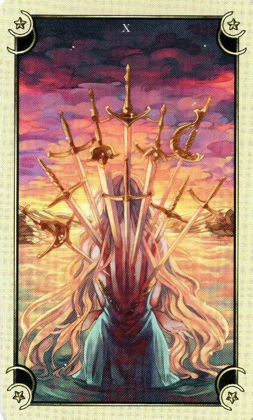 10 мечей таро уэйта. Сочетание карт таро десятка мечей. Таро безумная луна десятка мечей. Таро кроули мечи. Десятка мечей таро.