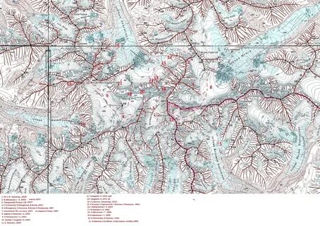 Карта горных маршрутов