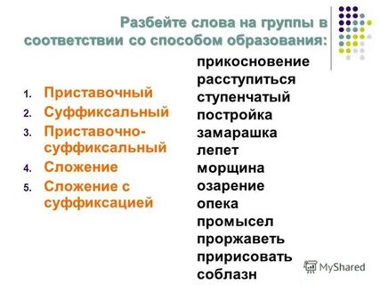 Определить способ образования