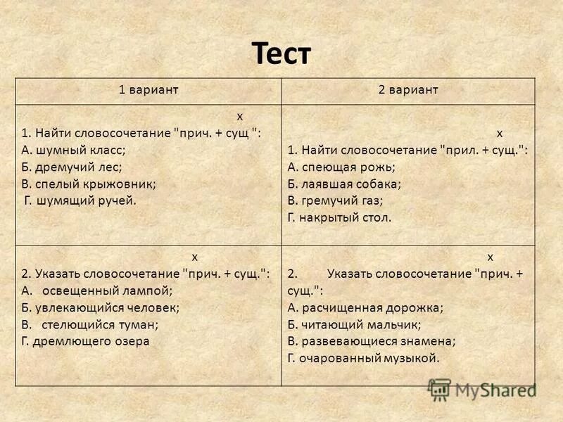 Русский язык 10-11 класс рыбченкова 2009 год. Словосочетание с причастием и существительным. Словосочетания с причастиями. Найдите словосочетание причастие существительное дремучий лес. Найдите словосочетание причастие существительное дремучий лес.